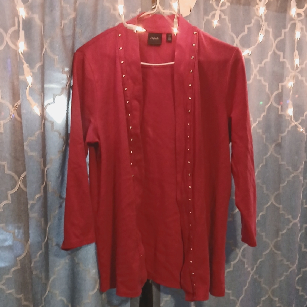 Red Studded Cardigan